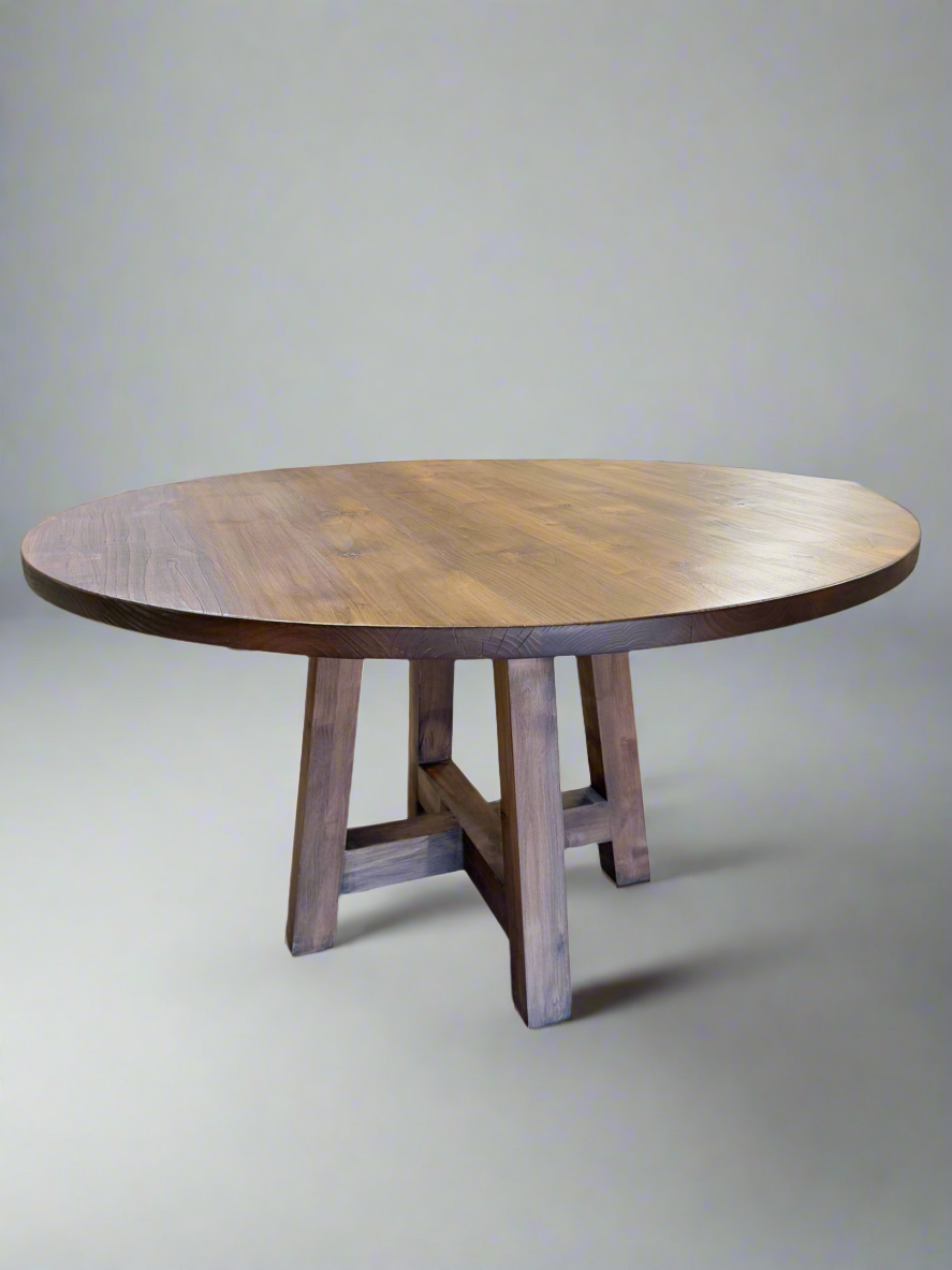 Ready to Ship Round Beam Base Dining Table
