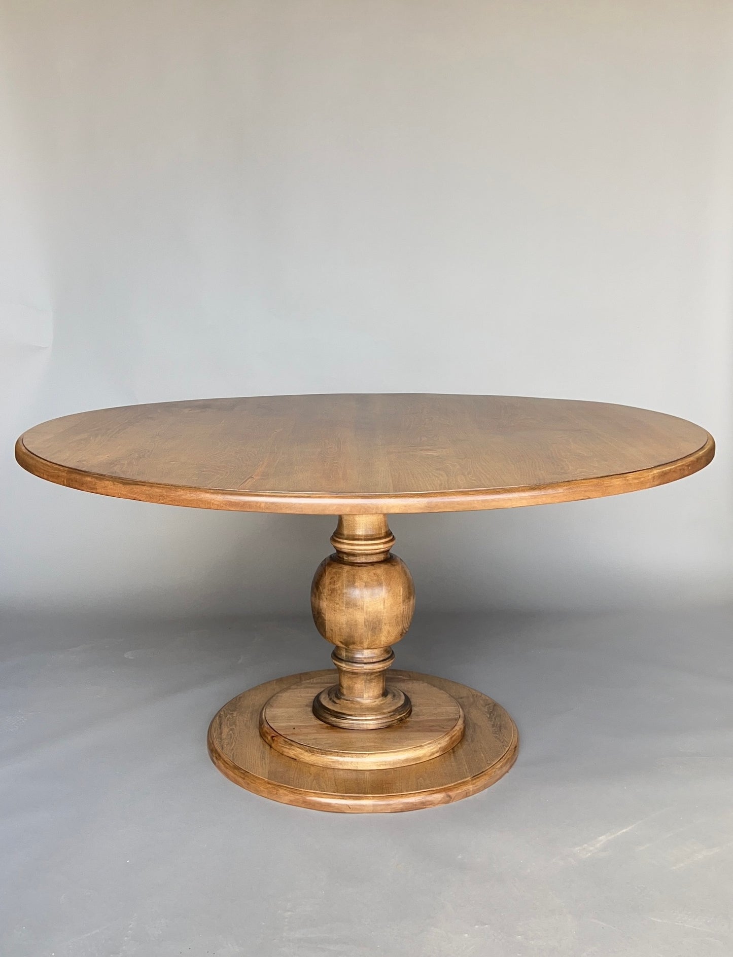 Solid Maple Anderson Pedestal Round Dining Table READY TO SHIP