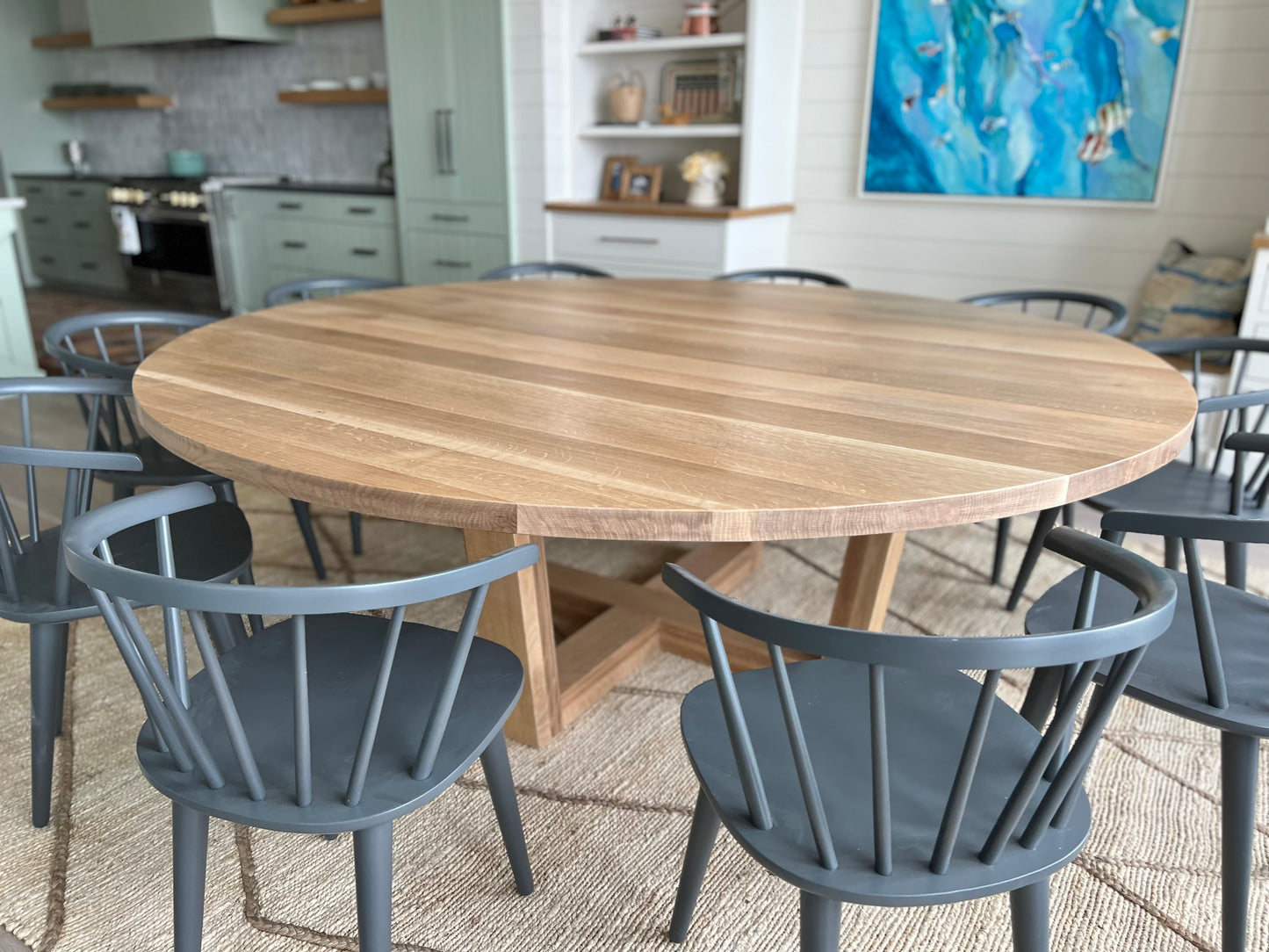 Modern U-Base Round Dining Table