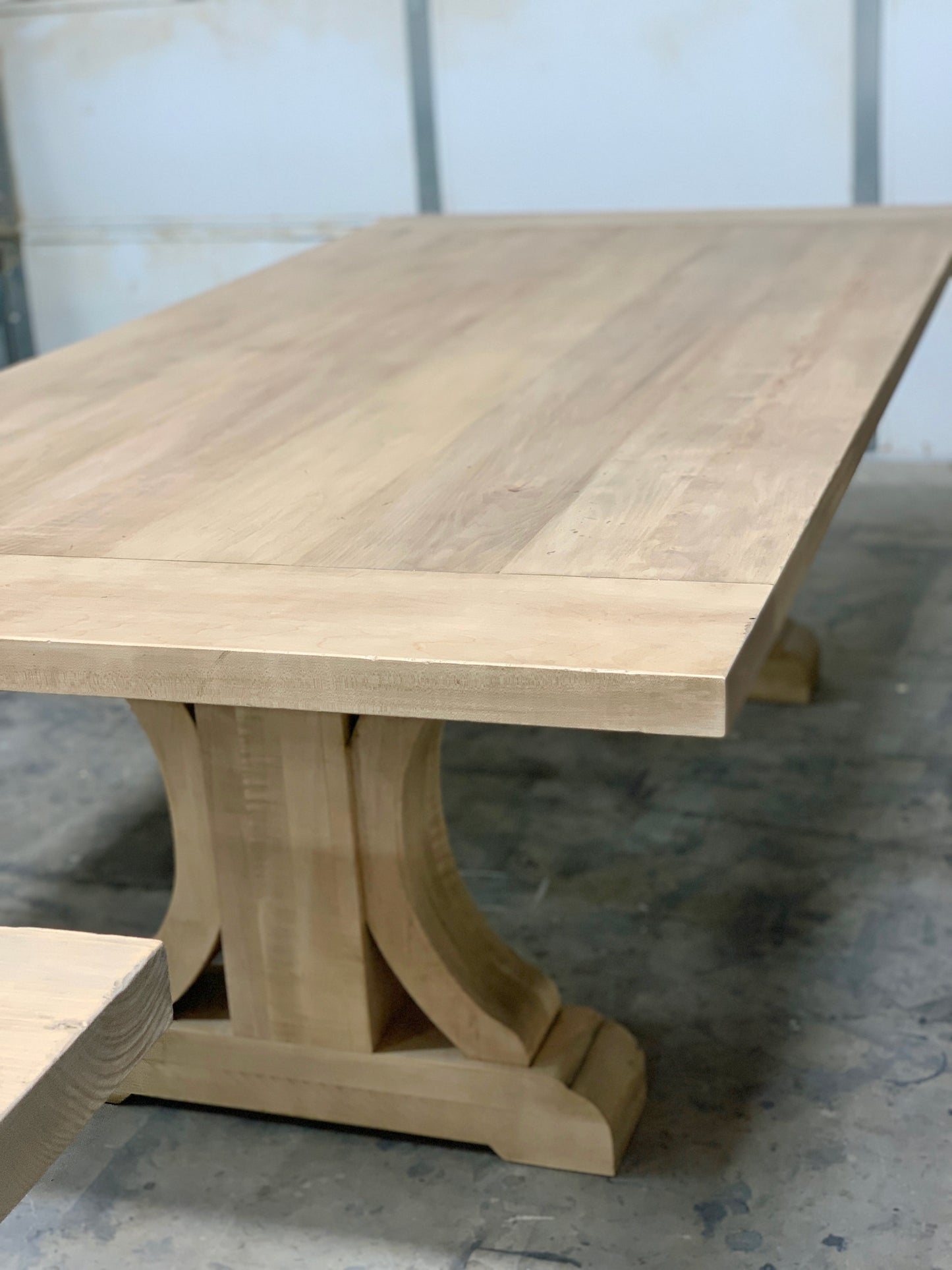 Wide Curved Base Dining Table