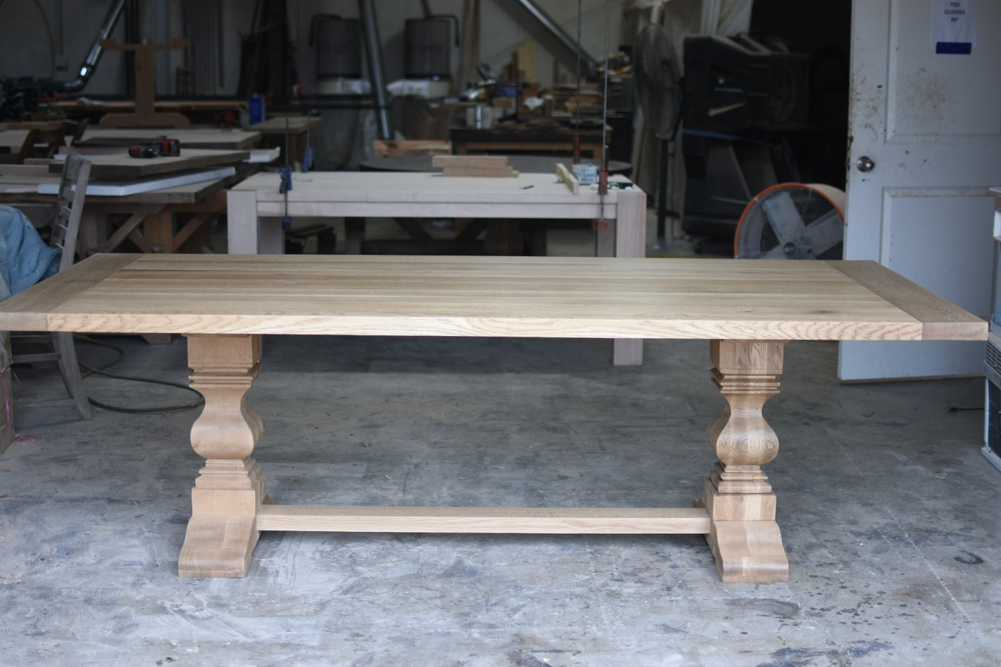 Pedestal Trestle Dining Table with Square Pedestals