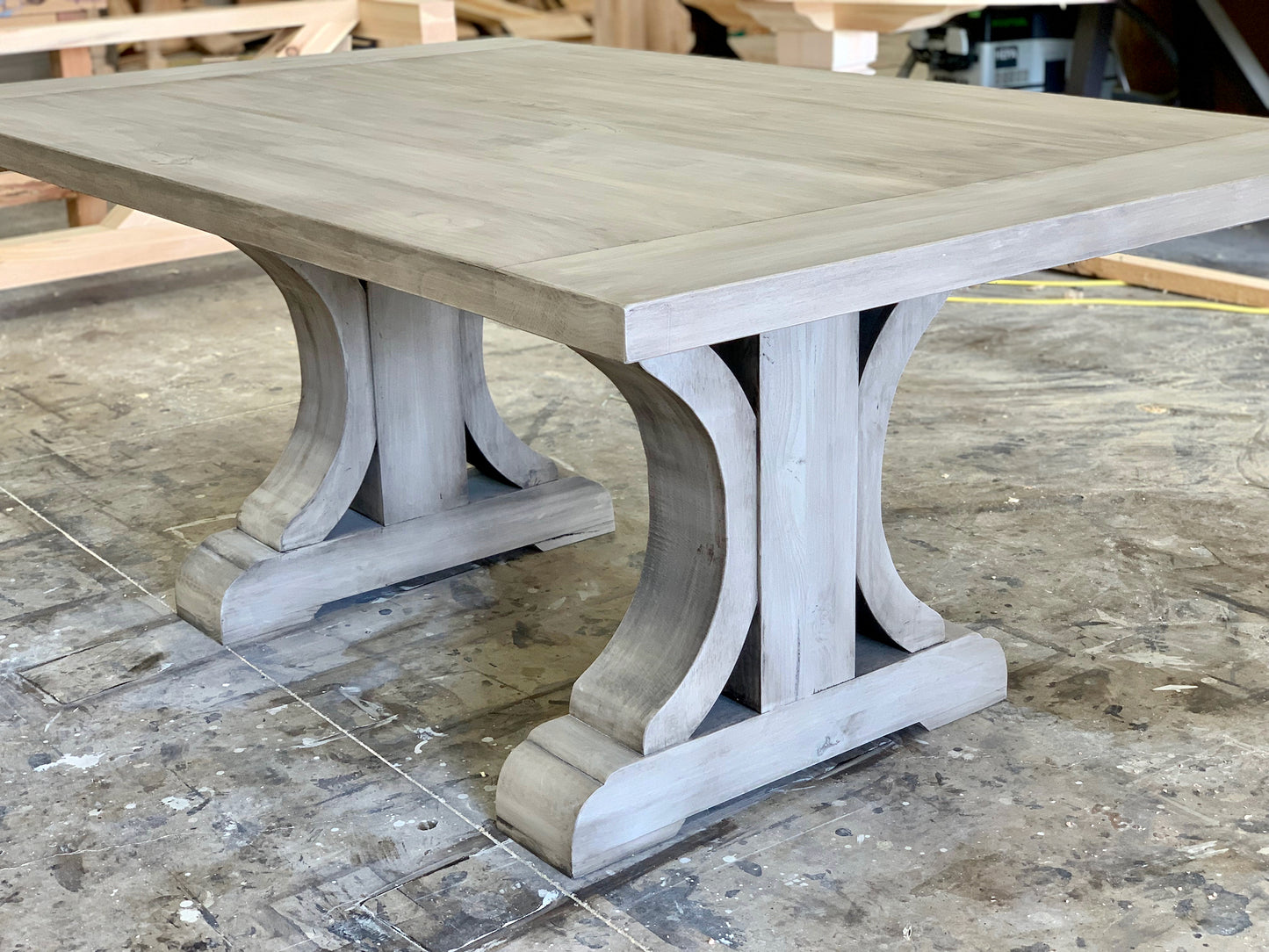 Wide Curved Base Dining Table