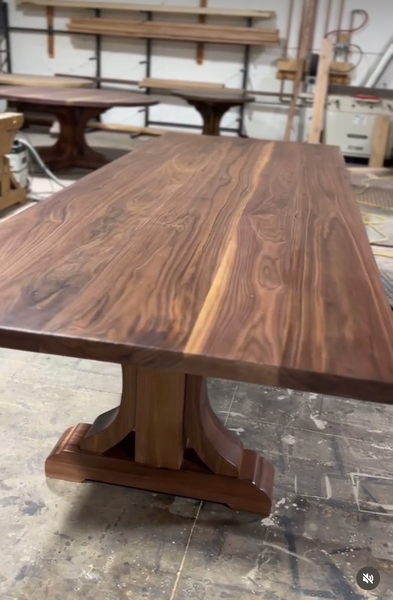 Wide Curved Base Dining Table